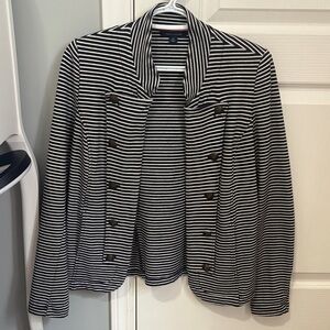 Tommy Hilfiger Striped Blazer with Button Accents